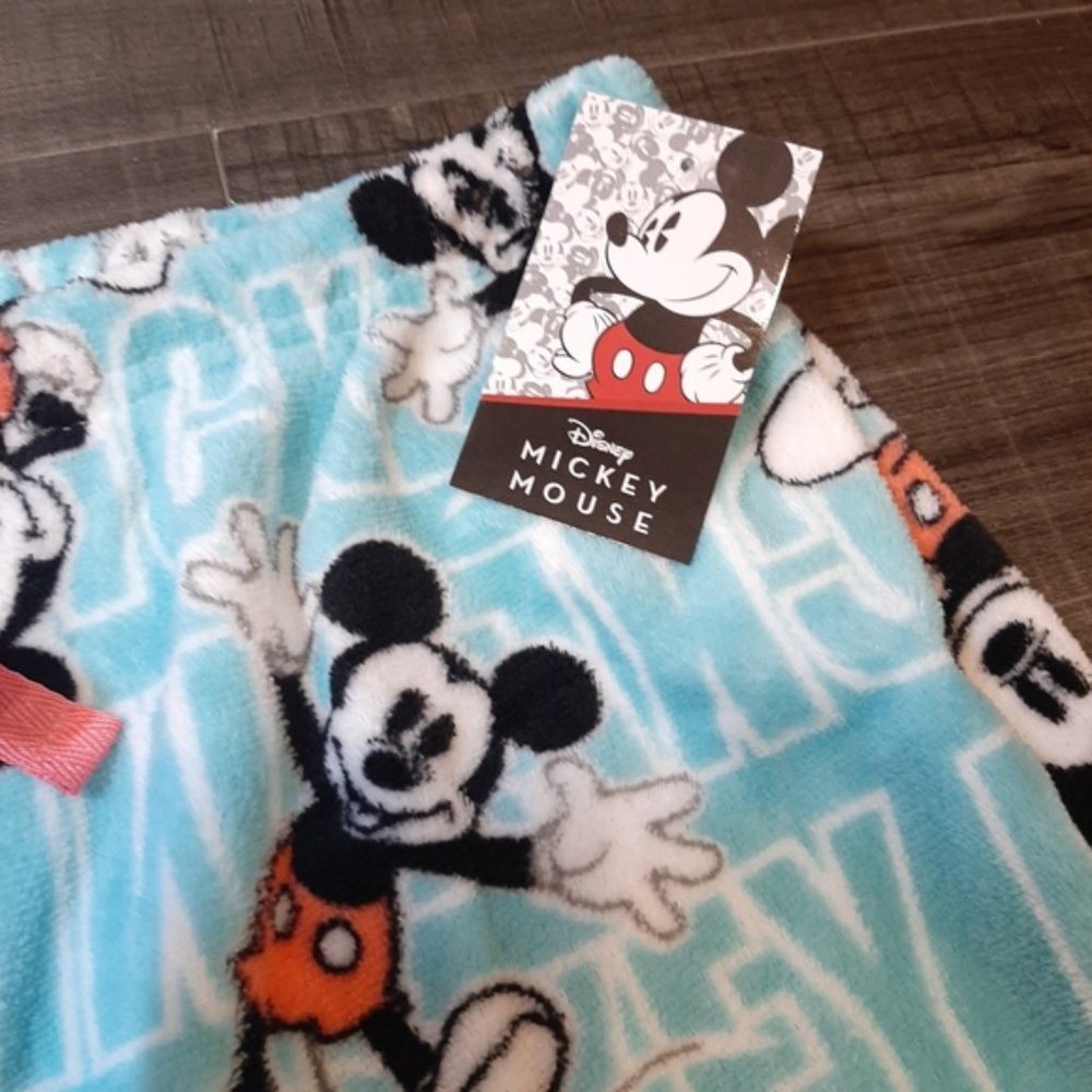 2X DISNEY Mickey Mouse Aqua Lounge Pants, Pajama Bottoms - Picture 4 of 10